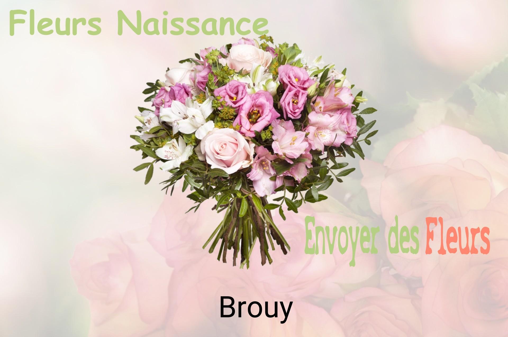 Bouquet de fleurs de naissance livré à Brouy