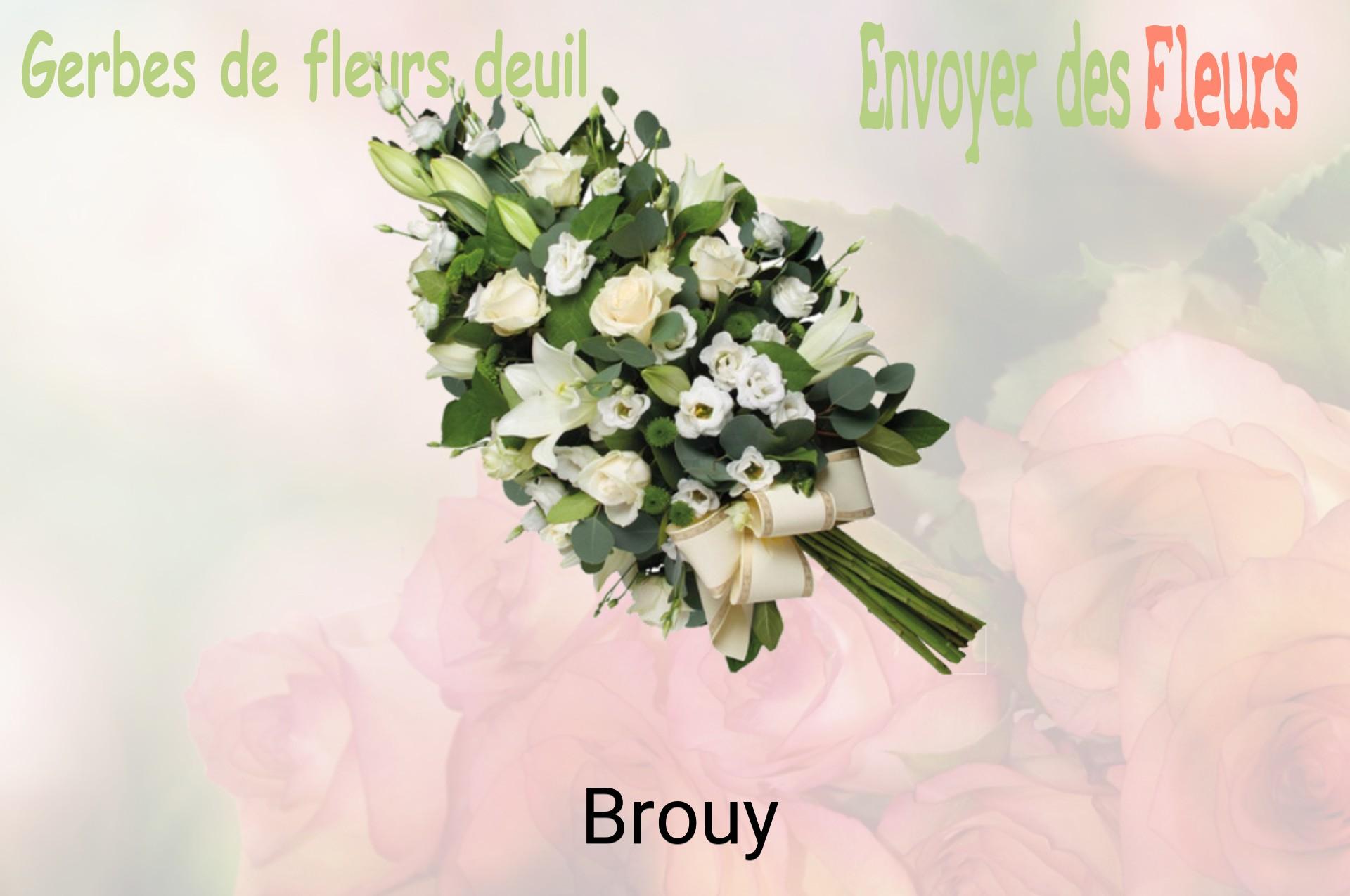 Gerbe de fleurs de deuil livrée à Brouy